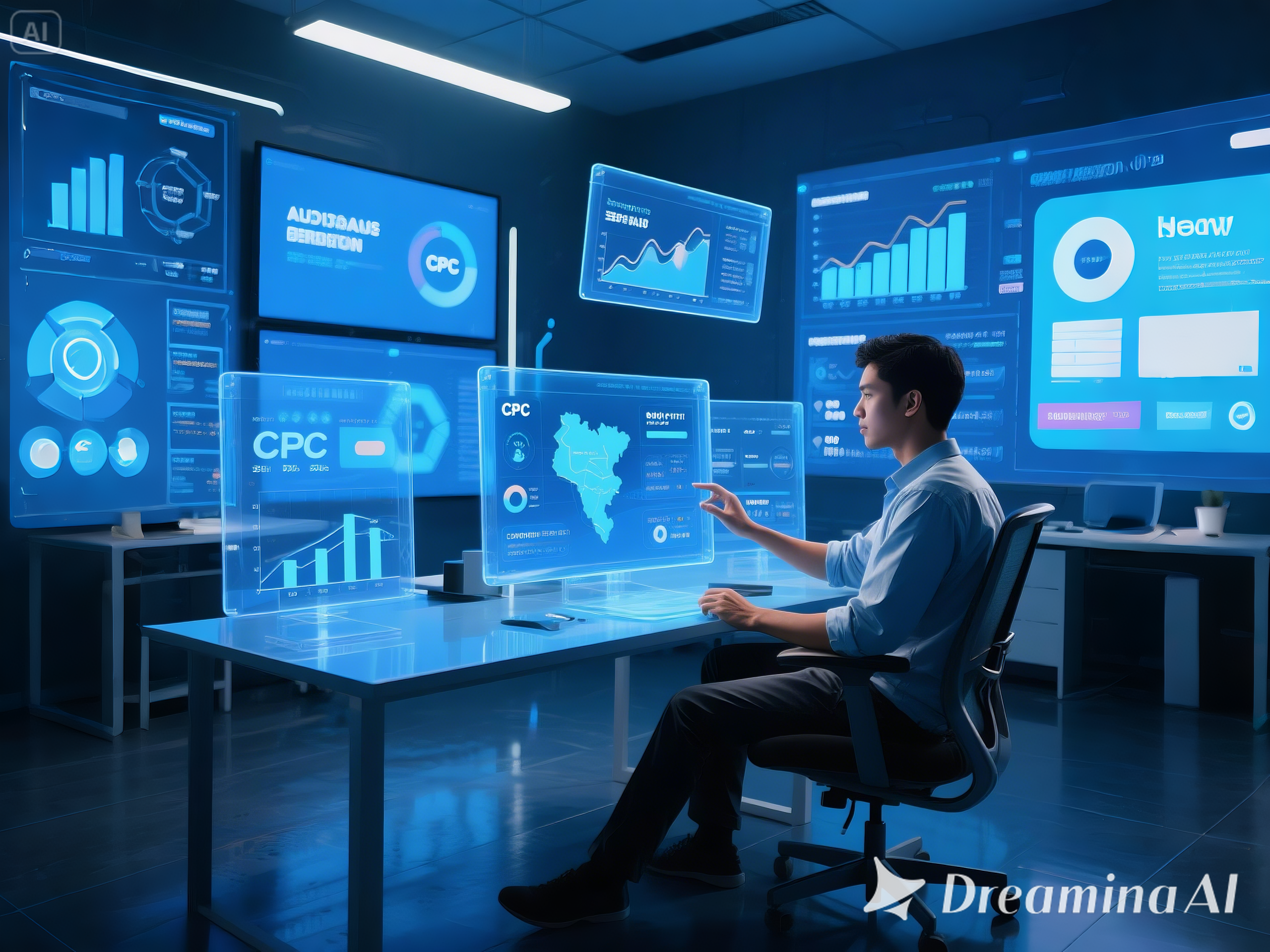 dreamina-2025-08-04-8305-A futuristic workspace featuring an Indo...